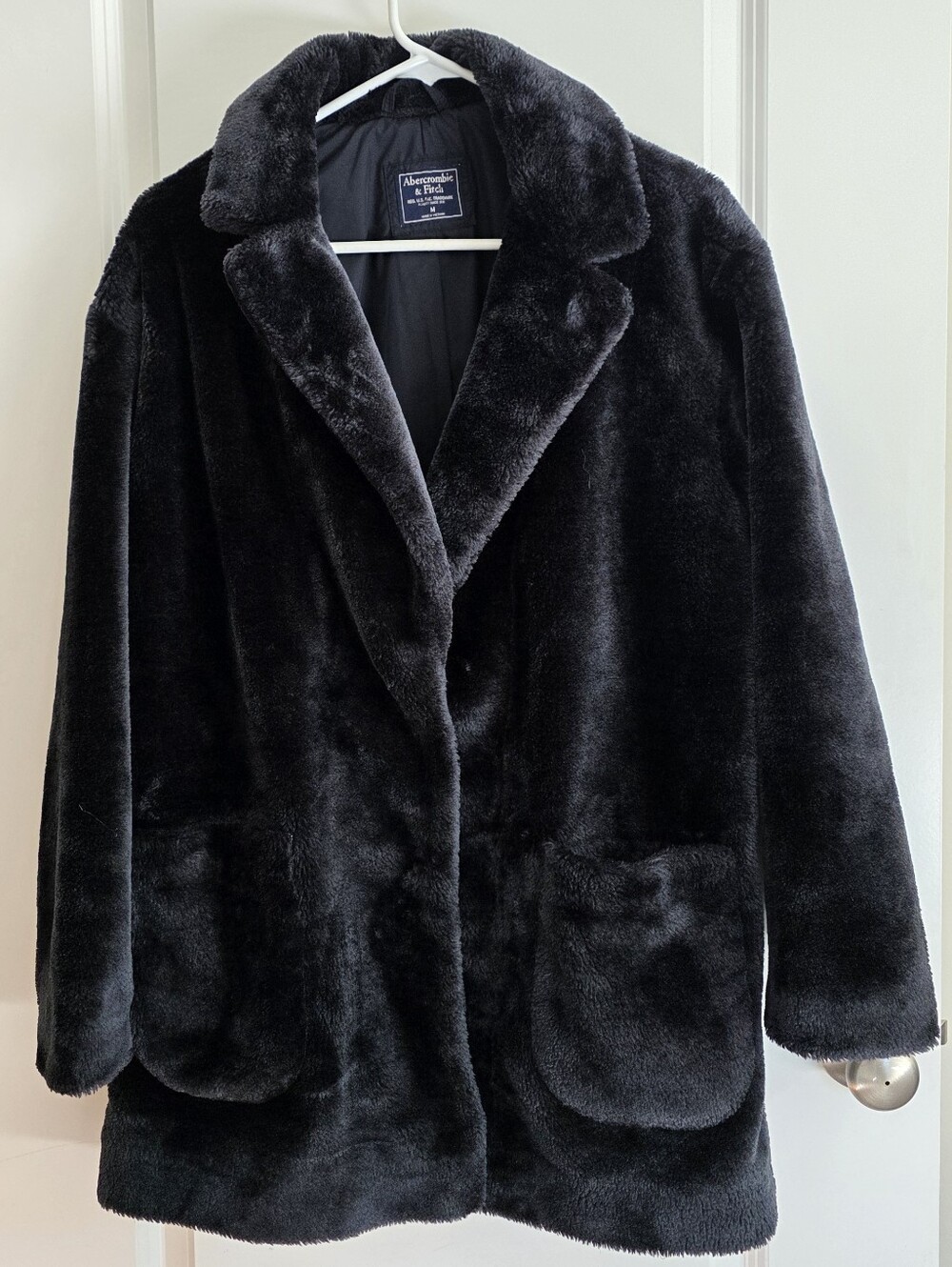 Abercrombie & Fitch Black Faux Fur Teddy Jacket